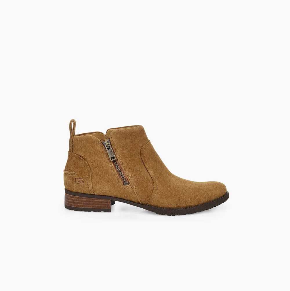 UGG Aureo II Suede Brown Ankle Boots for Women (ELOU48231)